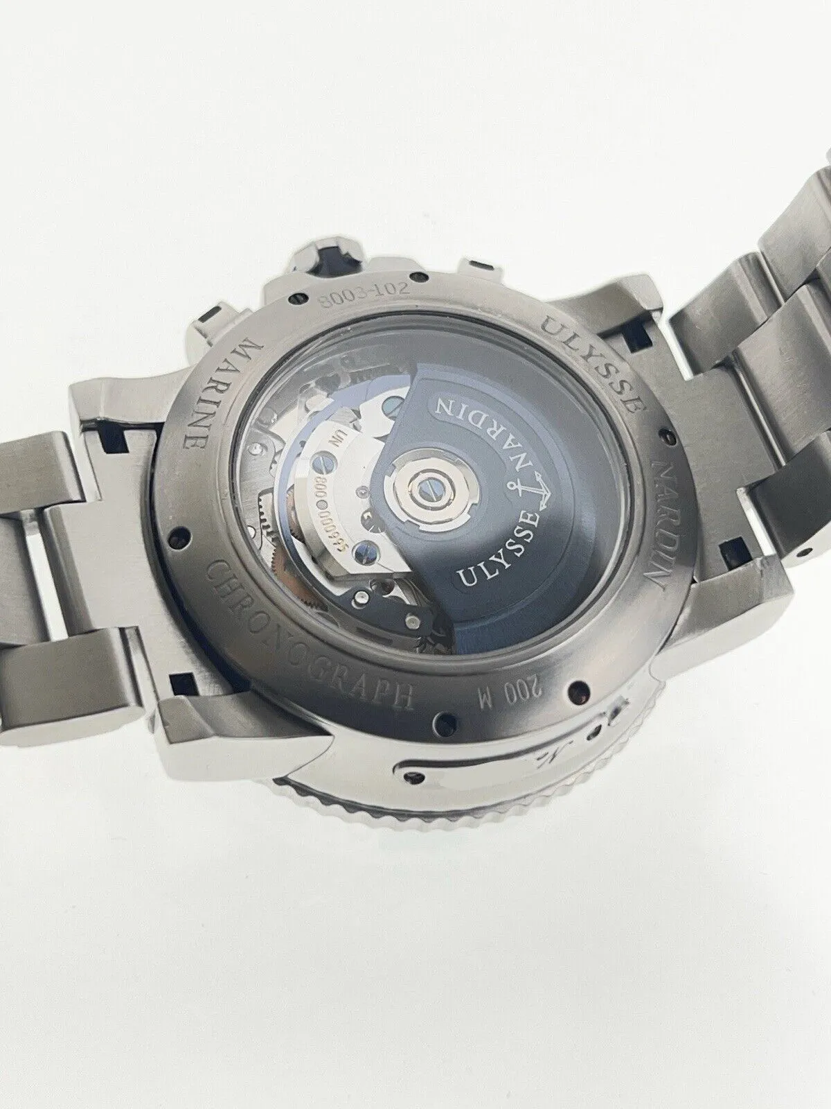 Ulysse Nardin Maxi Marine Chronograph Steel Silver Dial 42mm Watch 8003-102