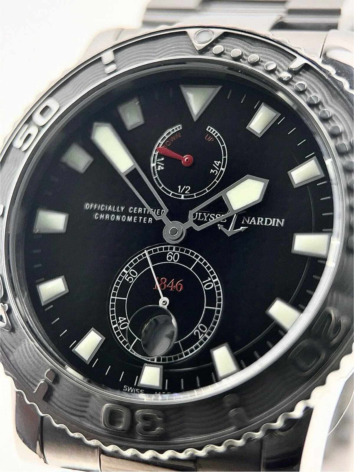 Ulysse Nardin Maxi Marine Diver Steel Black Dial 43mm Automatic Watch 263-33