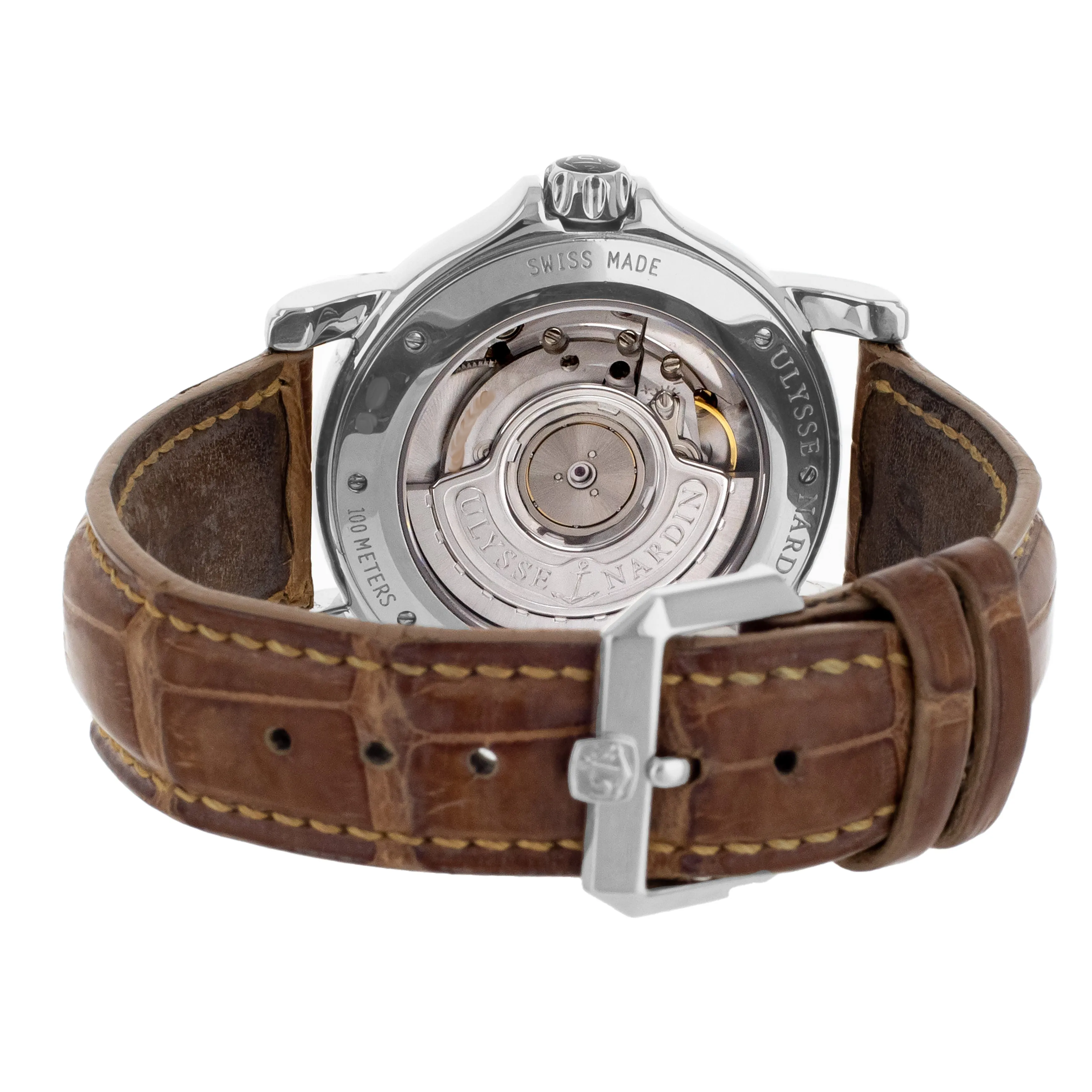 Ulysse Nardin San Marco GMT  - Salmon Diamond Dial Alligator Strap 37mm 223-22