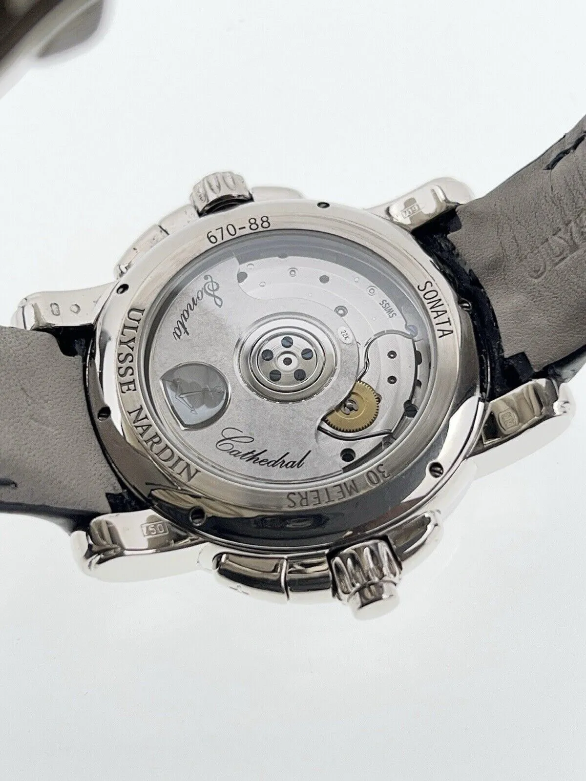 Ulysse Nardin Sonata 18k White Gold 42mm Automatic Alarm Men’s Watch 670-88