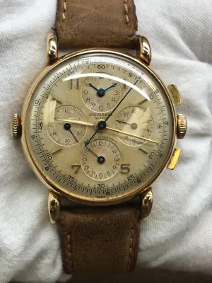 Universal Geneve Aero Compax Geneve 52206 Champagne Dial Manual Wind Men's Watch