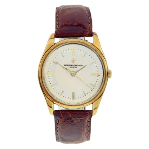 Vacheron Constantin 18k Gold 34mm Manual Wild Silver Dial Men's Watch 6509