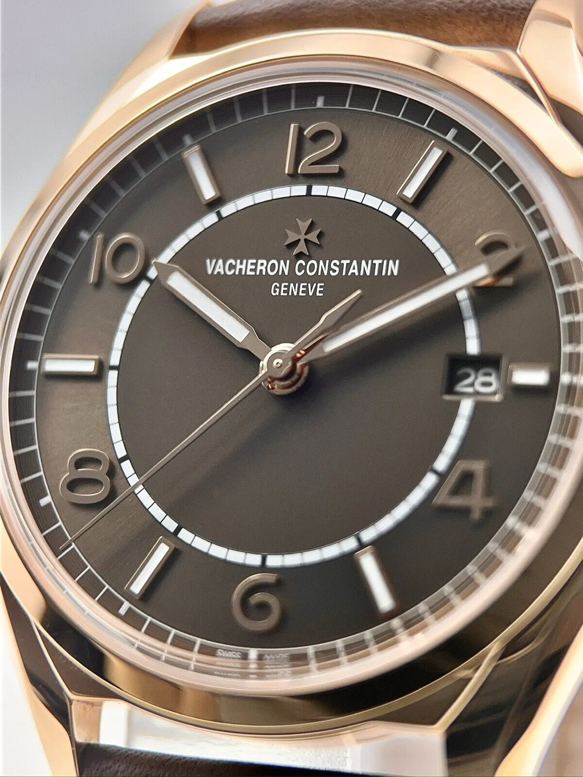 Vacheron Constantin Fiftysix 18k Rose Gold Brown 40mm Automatic Mens Watch 4600E