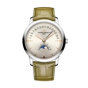 Vacheron Constantin Patrimony Moon Phase Retrograde Date Watch, 42.5mm Silver Dial, 4010U/000G-H070