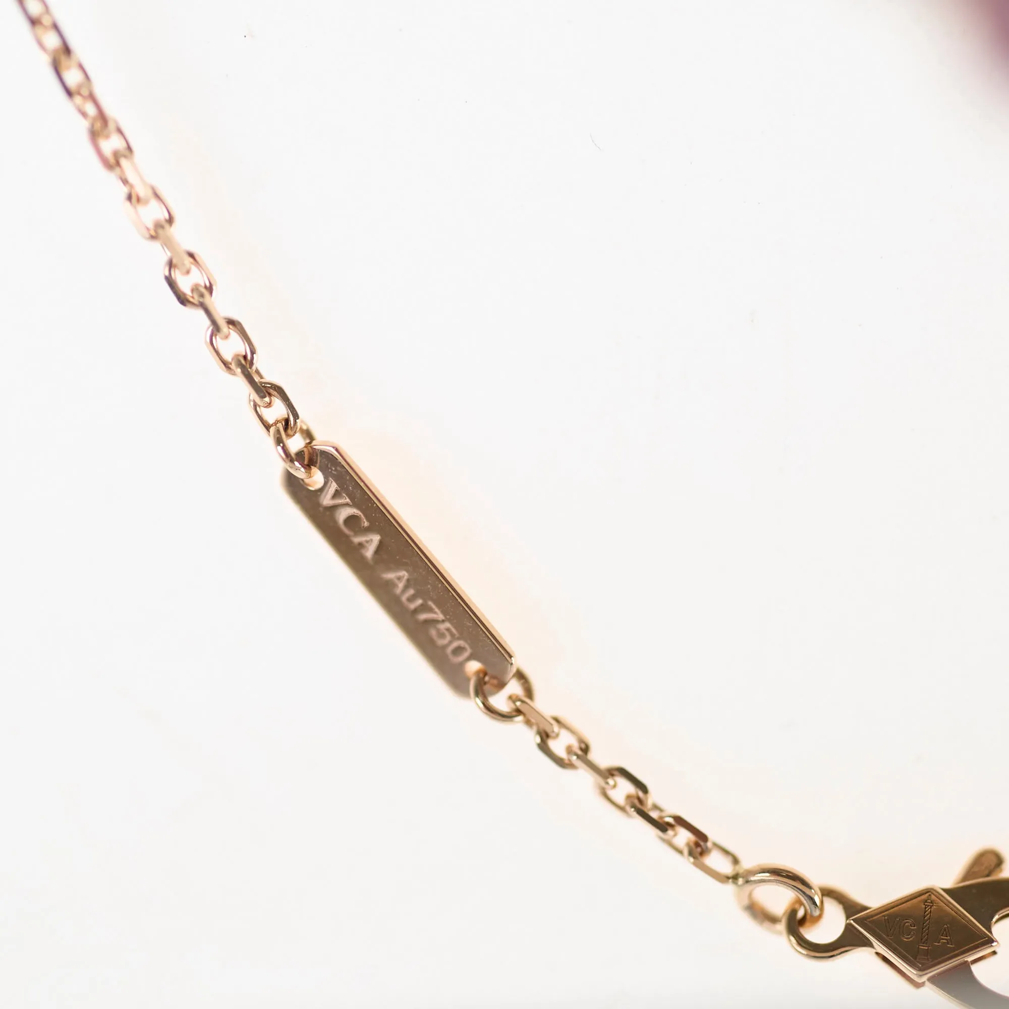 Van Cleef & Arpels Vintage Alhambra Rhodonite Diamond Necklace Holiday Limited Edition 2021