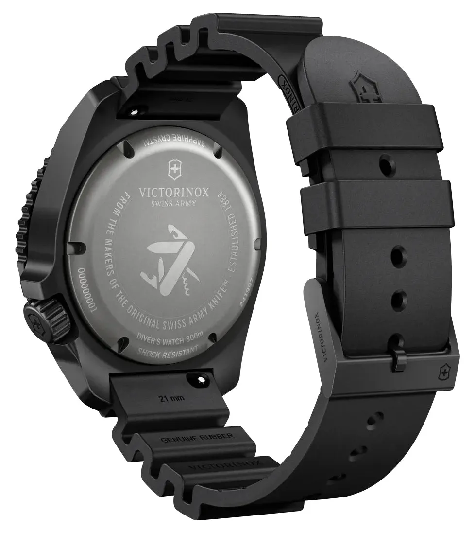 Victorinox Swiss Army Dive Pro Automatic Black PVD Titanium Black Dial Black Rubber Strap Day/Date Divers Mens Watch 241997