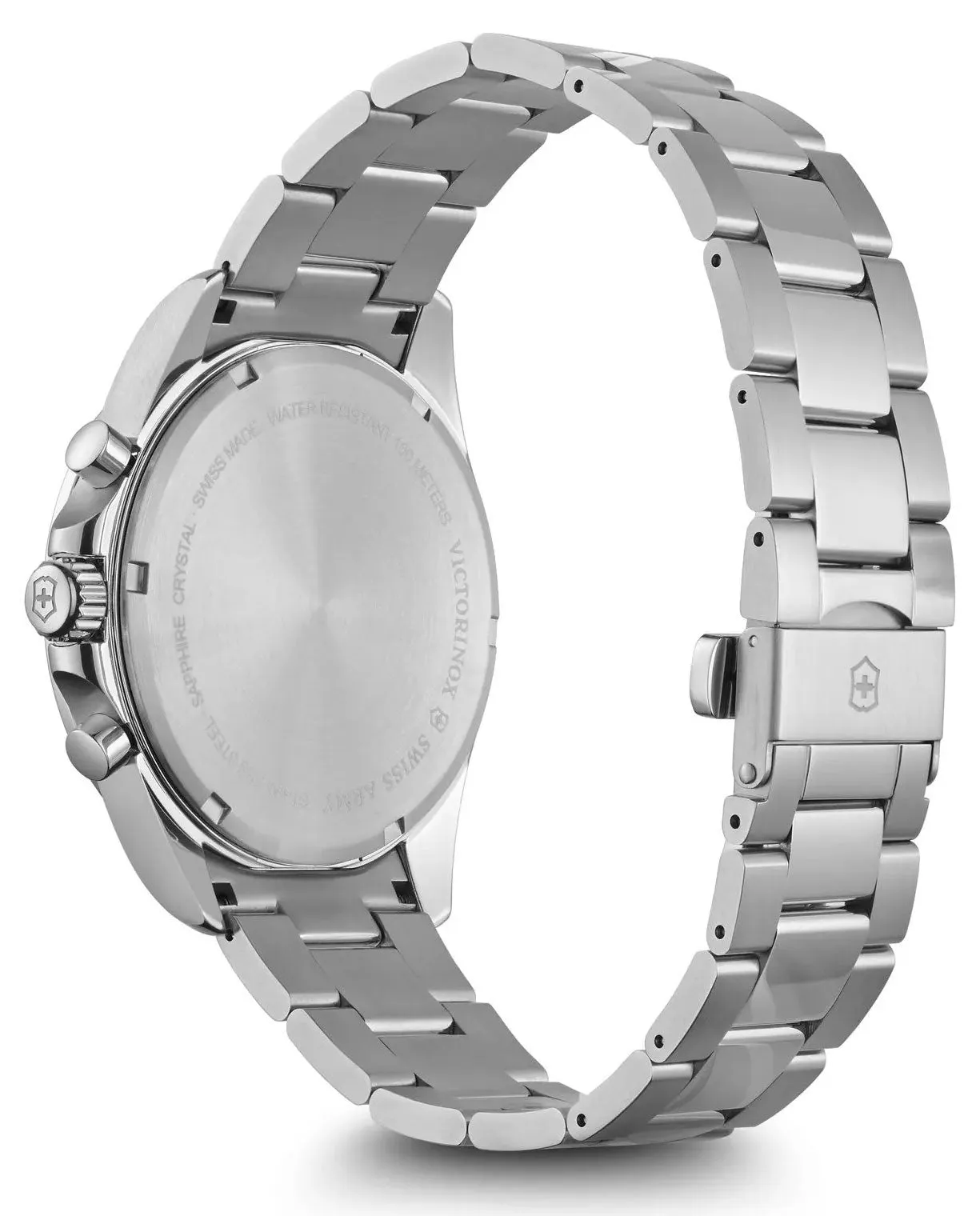 Victorinox Swiss Army FieldForce Chronograph  Stainless Steel Mens Watch White Dial Calendar 241856
