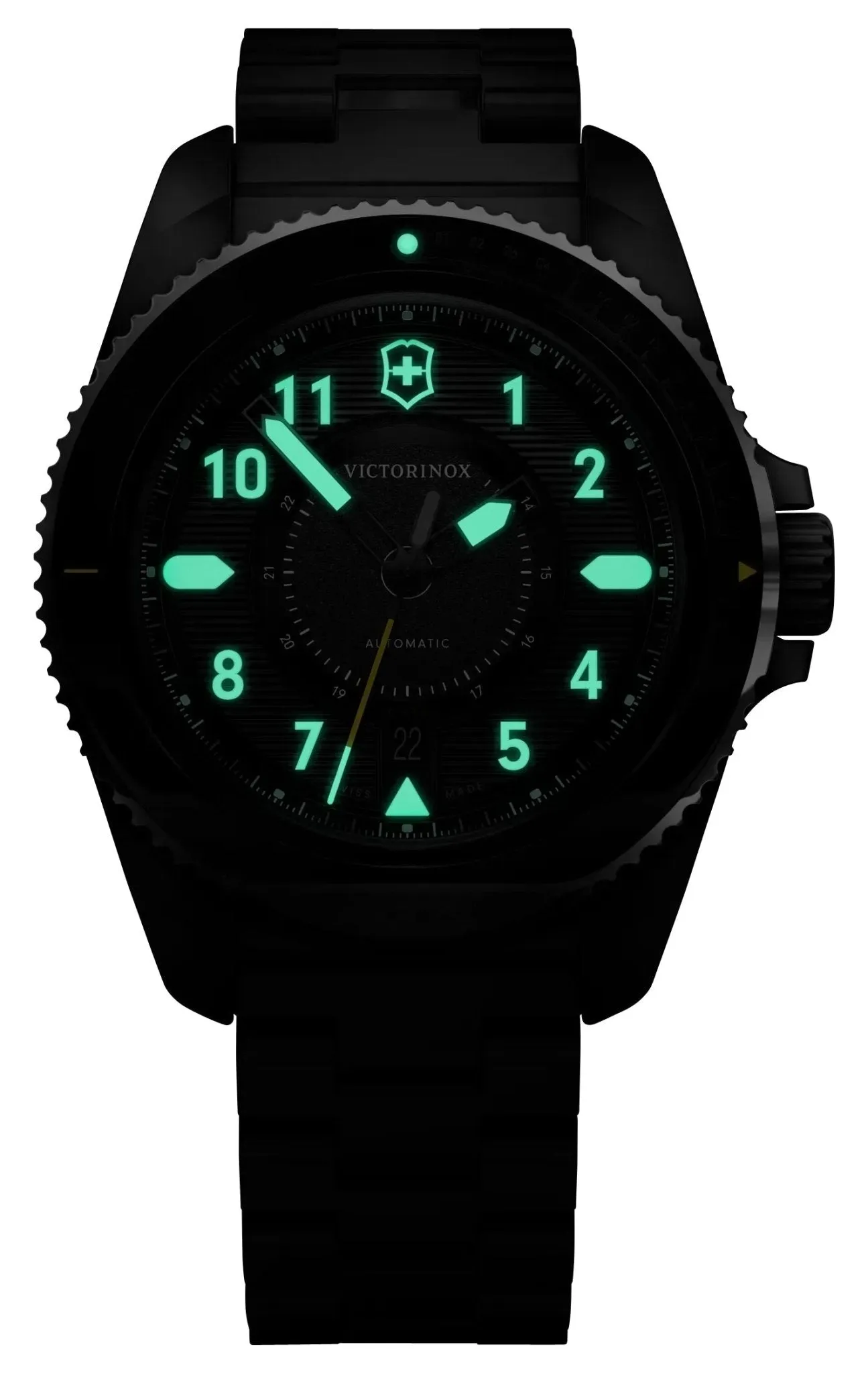Victorinox Swiss Army Journey 1884 Automatic Stainless Steel Black Dial Date Divers Mens Watch 241981