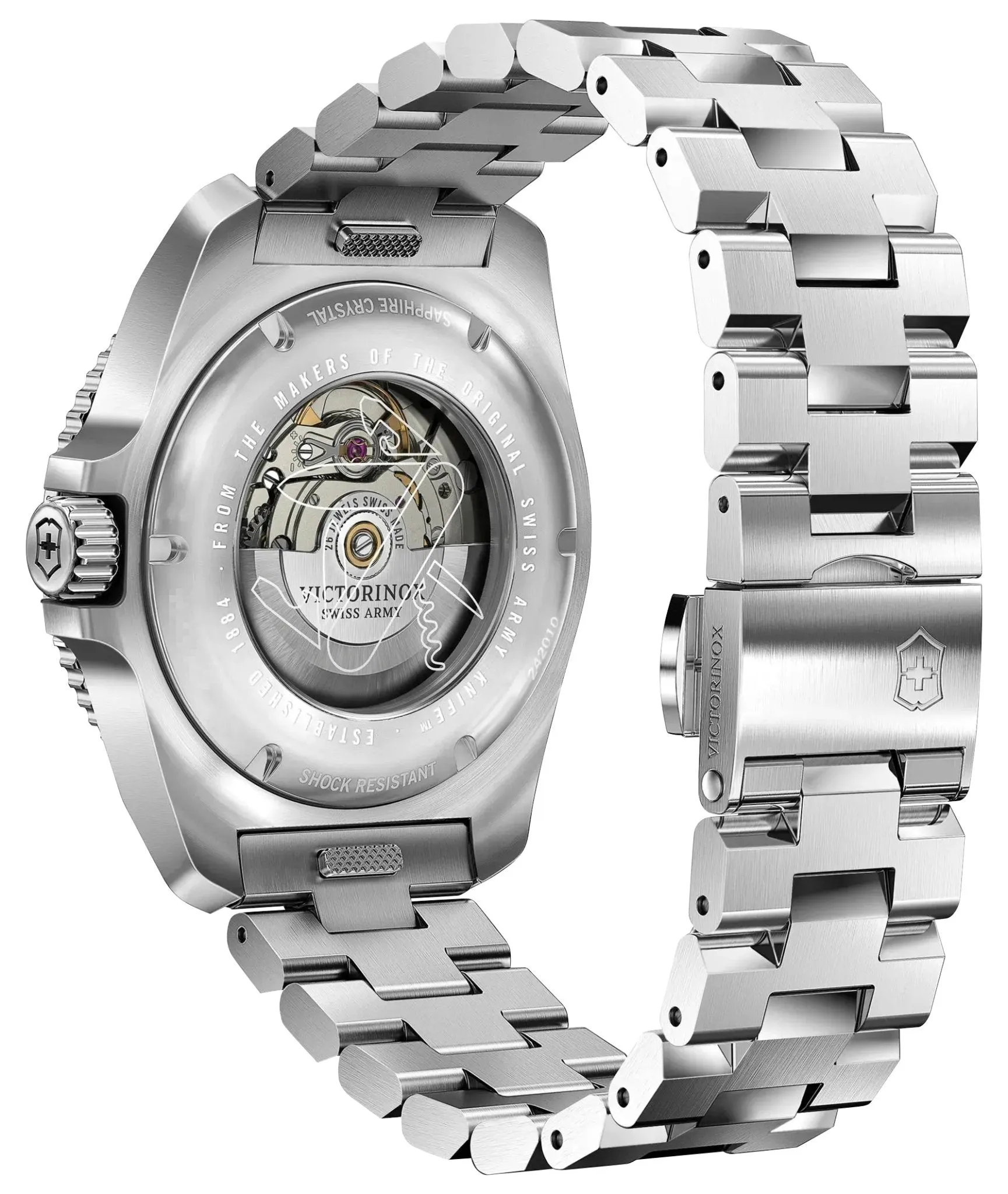 Victorinox Swiss Army Journey 1884 Automatic Stainless Steel Blue Dial Date Divers Mens Watch 242010