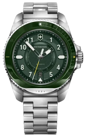 Victorinox Swiss Army Journey 1884 Automatic Stainless Steel Green Dial Date Divers Mens Watch 242015