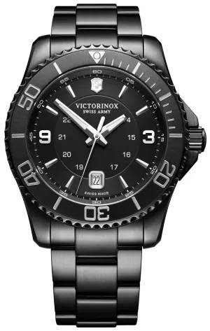 Victorinox Swiss Army Maverick Black Stainless Steel Black Dial Date Mens Watch 241798