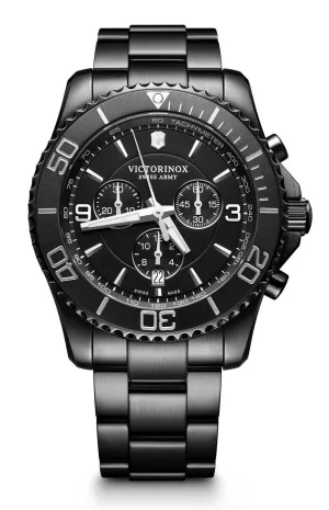 Victorinox Swiss Army Maverick Chronograph Black Stainless Steel Black Dial Date Mens Watch 241797