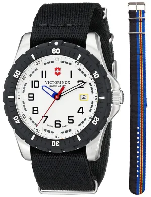 Victorinox Swiss Army Maverick Steel 241676.1 Mens Watch White Dial Nylon NATO Strap