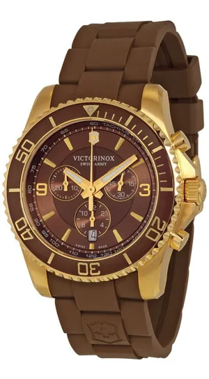 Victorinox Swiss Army Maverick Steel 241692 Mens Watch Chronograph Brown Dial Date