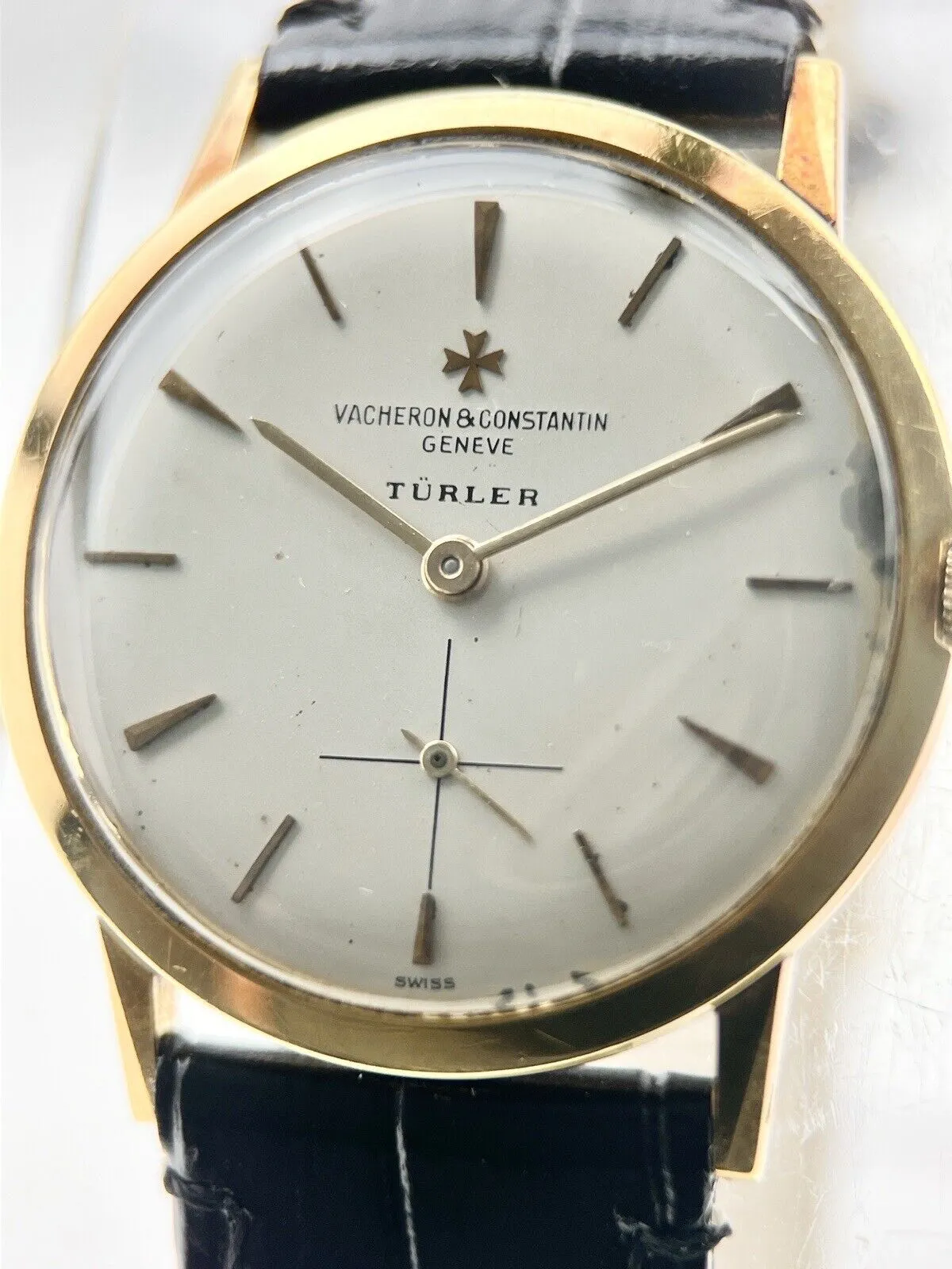 Vintage Vacheron Constantin “Turler” Dial Manual Wind 32mm 18k Gold Watch 26747