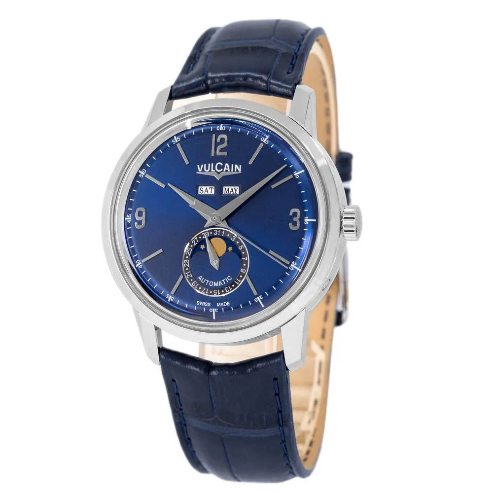 Vulcain Men's 580158A35.BAL110 Moonphase Blue Watch