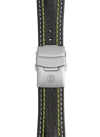 Yellow/White Stitching Leather Strap