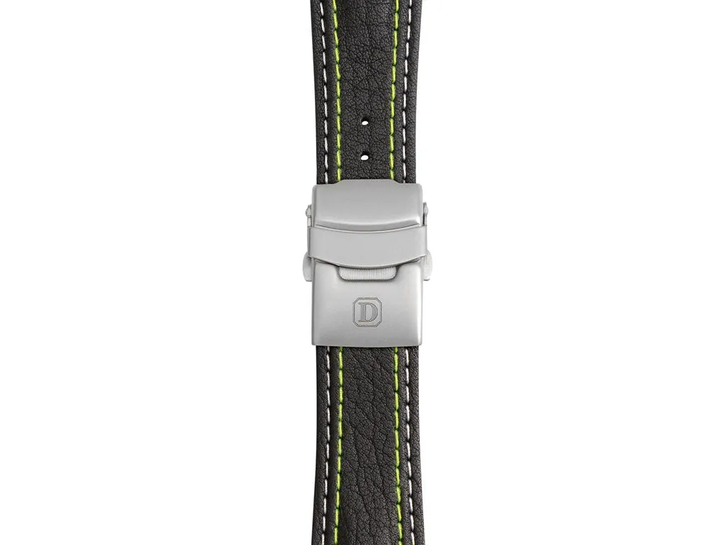 Yellow/White Stitching Leather Strap