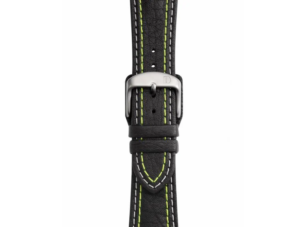 Yellow/White Stitching Leather Strap
