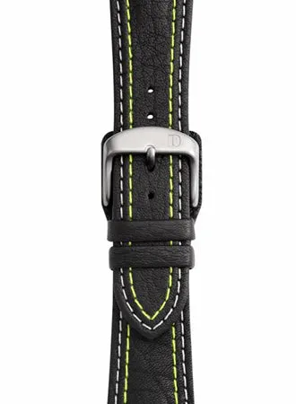 Yellow/White Stitching Leather Strap