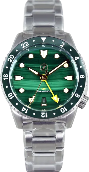 Zelos Mako GMT Malachite Timekeepers Edition (Pre-owned)