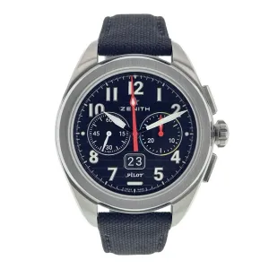 Zenith Pilot Big Date Chrono Steel Black Dial Automatic Men's Watch 03.4000.3652