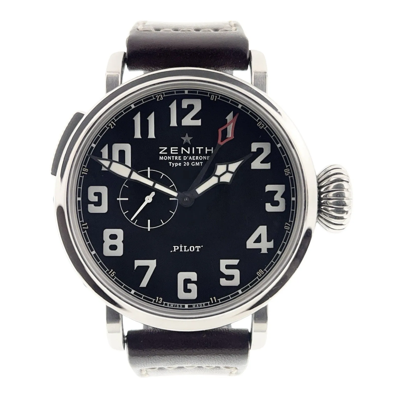 Zenith Pilot Stainless Steel Black Dial 48mm Automatic Men’s Watch 03.2430.693