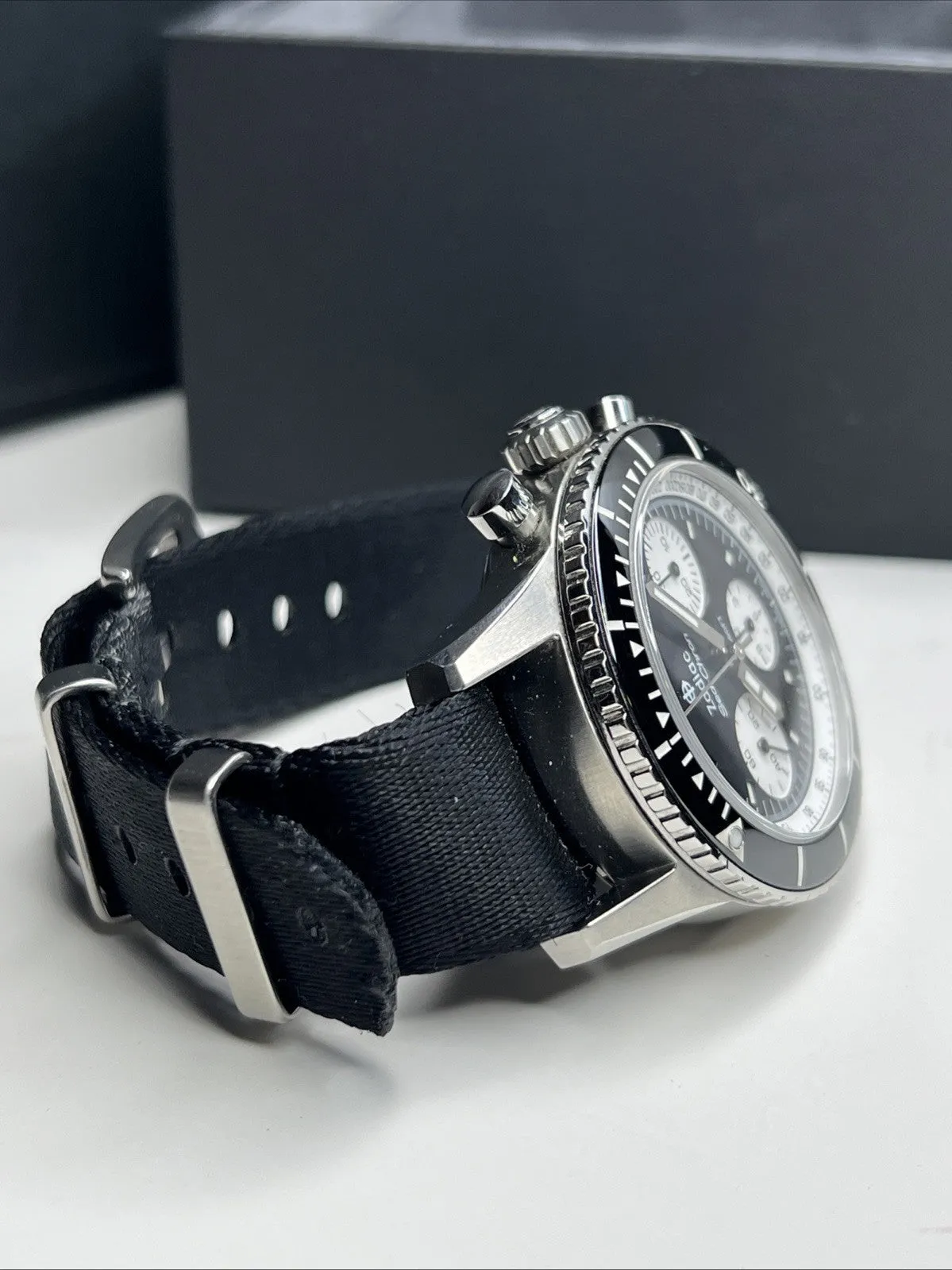 Zodiac ZO3604 Sea-Chron Steel 42mm Automatic Chronograph Men's Watch w/ Box    