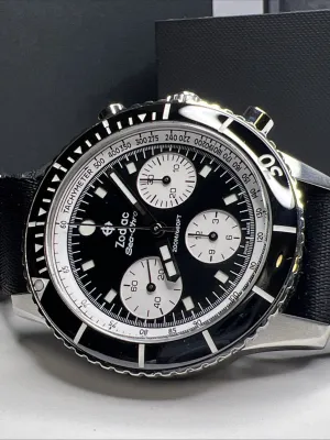 Zodiac ZO3604 Sea-Chron Steel 42mm Automatic Chronograph Men's Watch w/ Box    